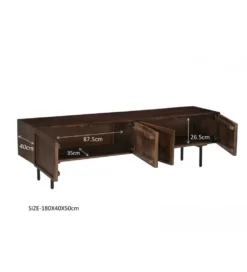 Stolik pod TV ELANI 180 cm drewno mango brąz