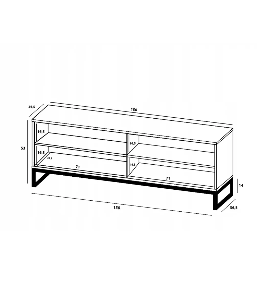 Stolik pod Tv ELPIS 150 cm biały