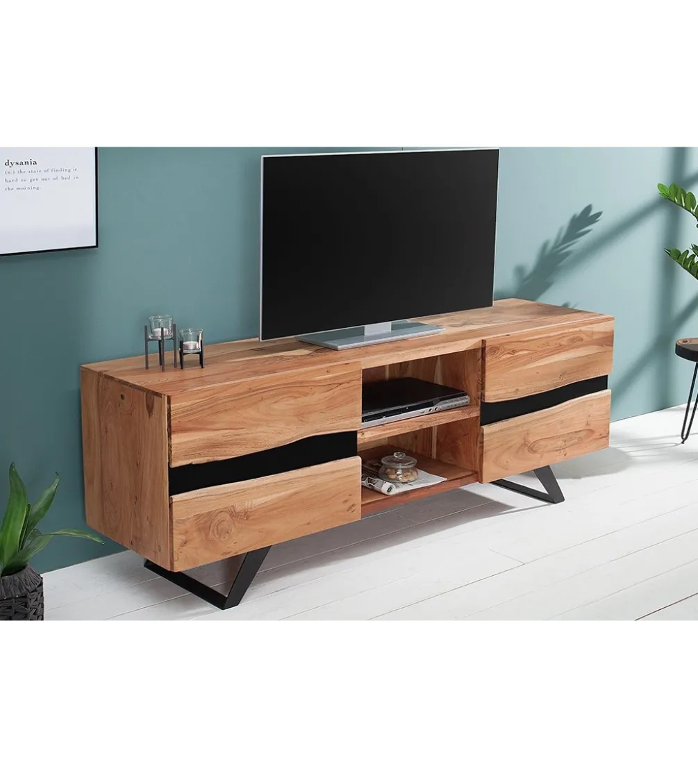 Stolik pod TV EUFRAT Amazonas 160 cm drewno akacja