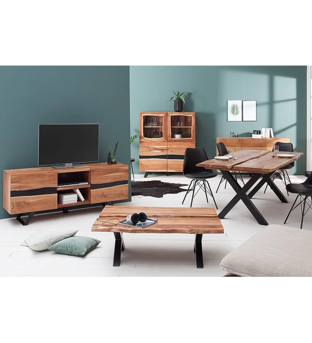 Stolik pod TV EUFRAT Amazonas 160 cm drewno akacja