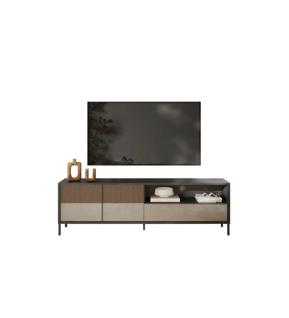 Stolik pod TV EVEREST 206 cm brązowo beżowy
