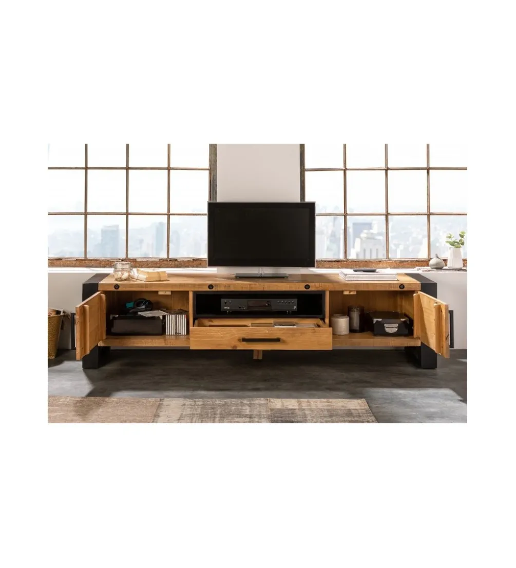Stolik pod TV FACTORY Thor 200 cm drewno sosna