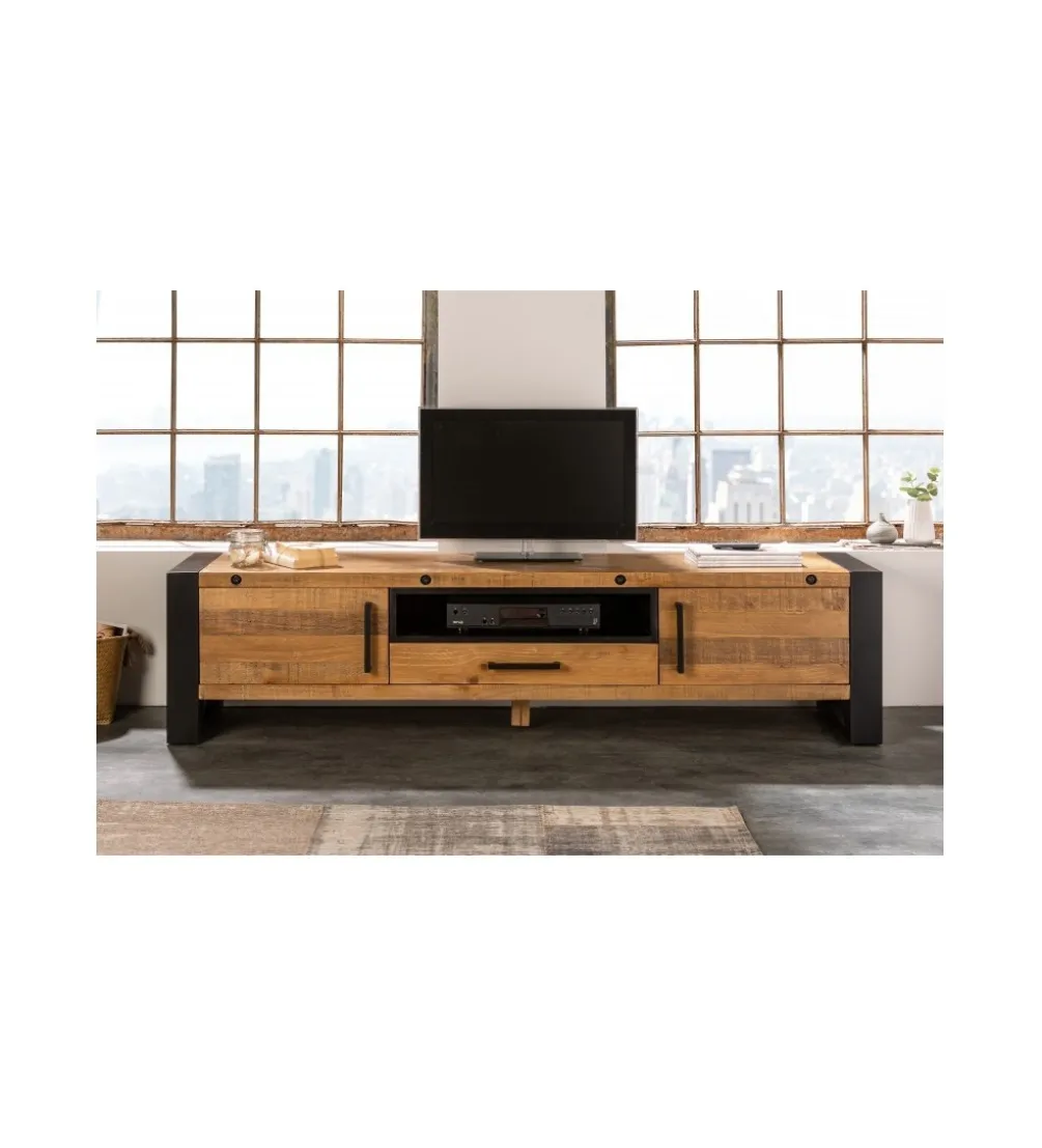 Stolik pod TV FACTORY Thor 200 cm drewno sosna