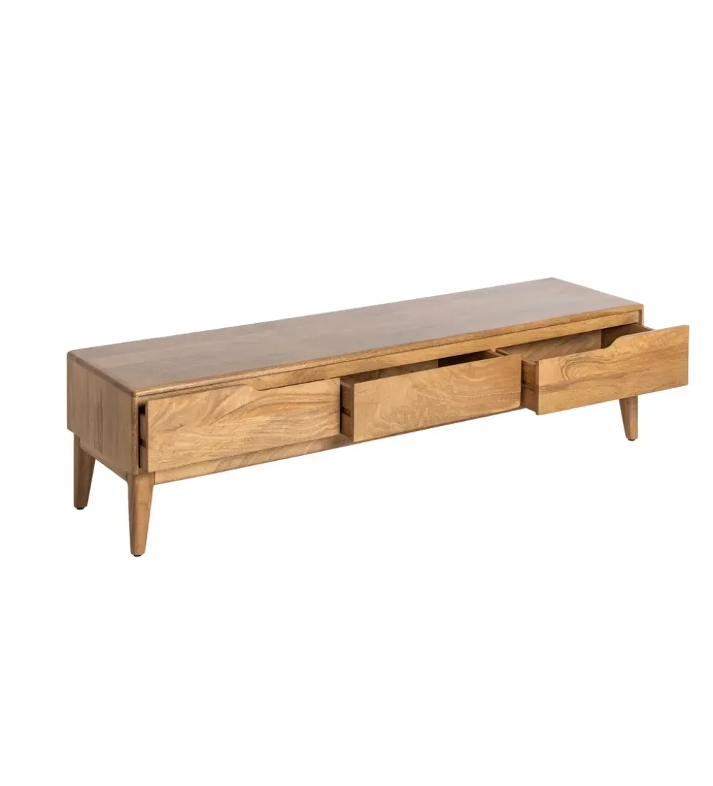 Stolik pod TV GALT 160 cm drewno mango naturalny niższy