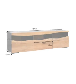Stolik pod TV GRAND ACACIA 180 cm drewno akcja LED
