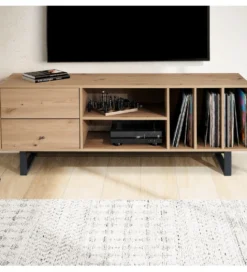 Stolik pod TV GRASSE 150 cm w optyce dębu