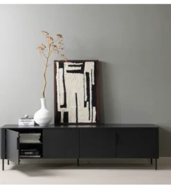 Stolik pod TV GUNNAR 200 cm czarny mat