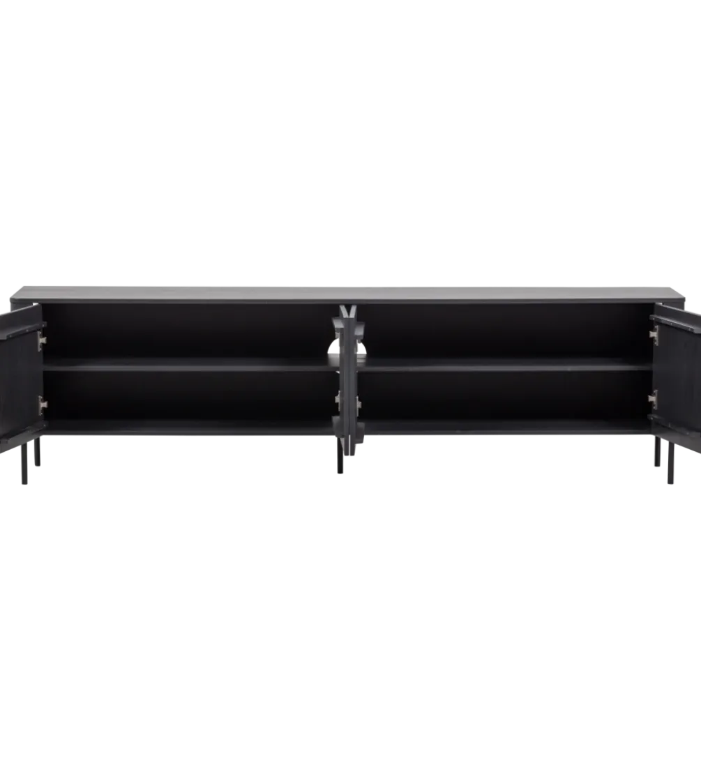 Stolik pod TV GUNNAR 200 cm czarny mat