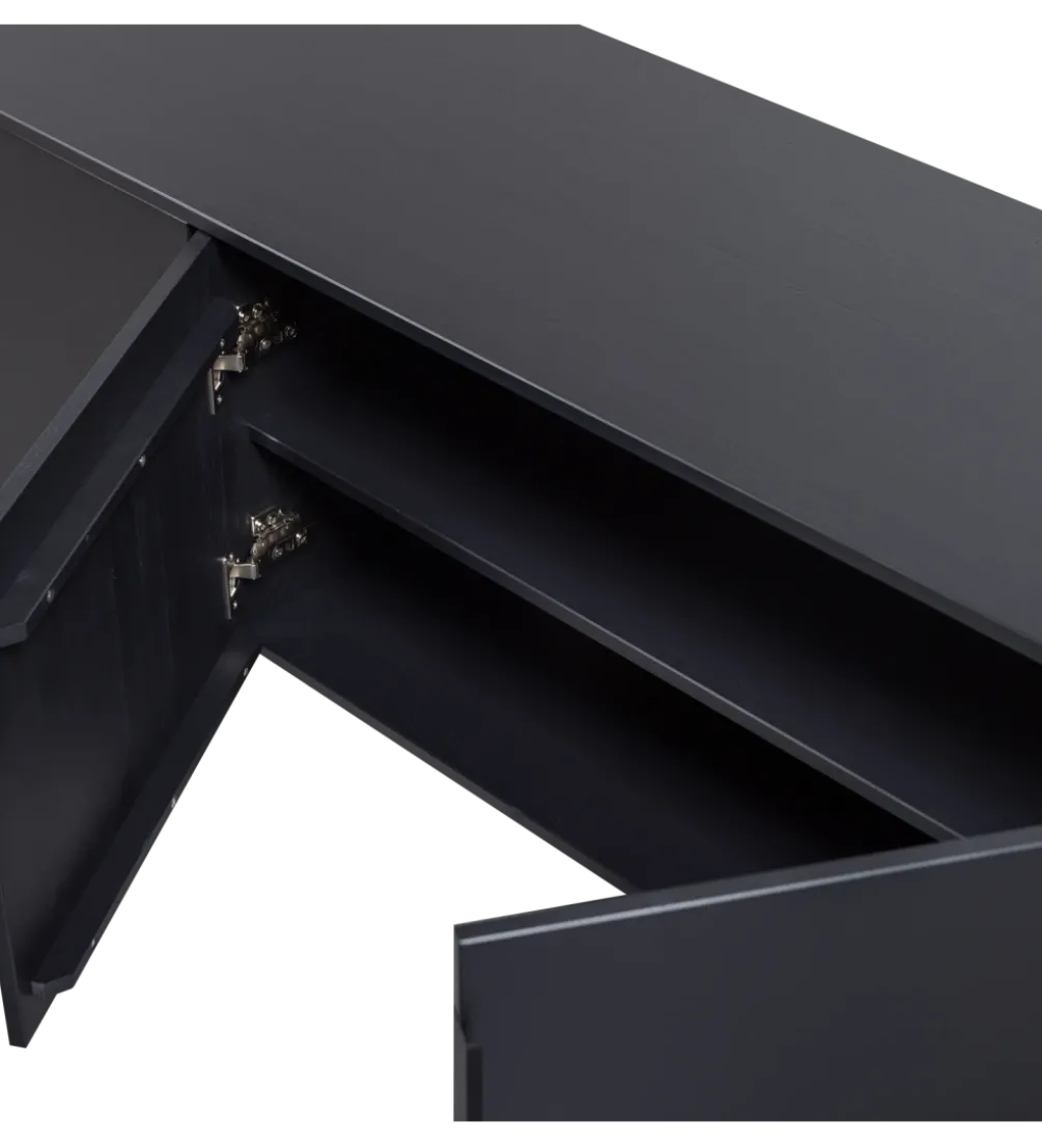 Stolik pod TV GUNNAR 200 cm czarny mat