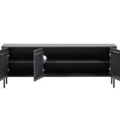 Stolik pod TV GUNNAR 154 cm drewno sosny czarny mat