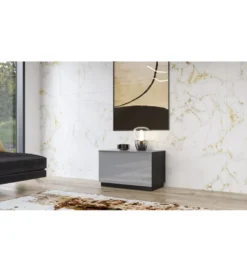 Stolik pod TV HELIO 80 cm czarno-szary