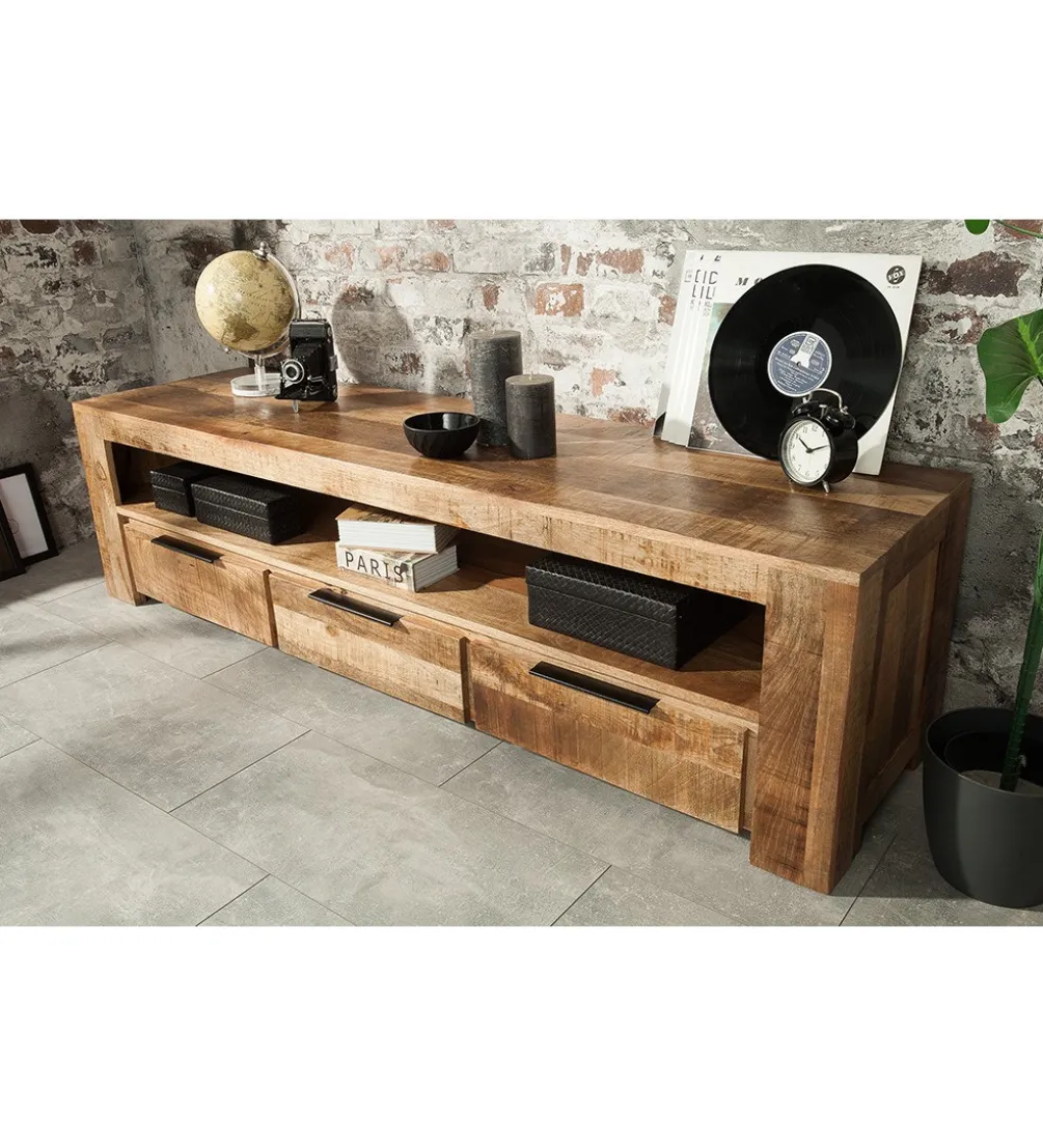Stolik pod TV Iron Craft 170 cm drewno mango