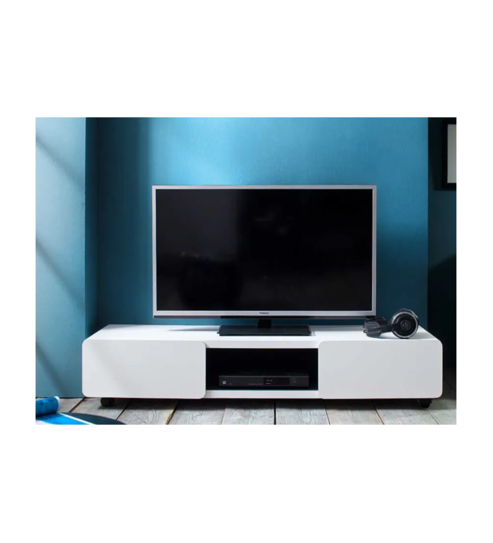 Stolik pod TV JEFF III 140 cm biało czarny