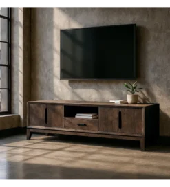 Stolik pod TV KILIAN 200 cm drewno mango brązowa