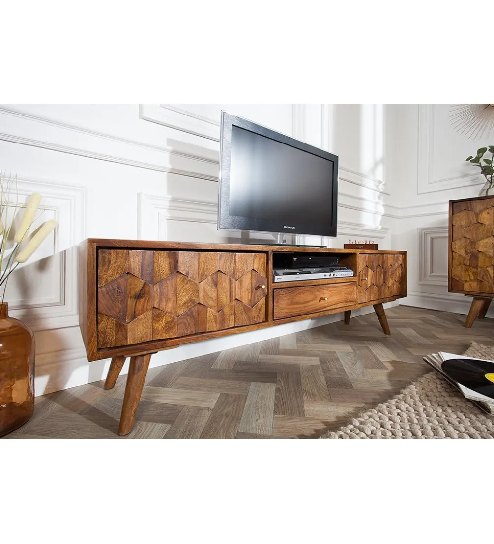 Stolik pod TV Komodo Mystic Living 140 cm drewno sheesham