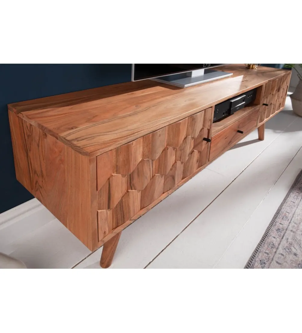 Stolik pod TV Komodo Mystic Living 140 cm drewno akacja