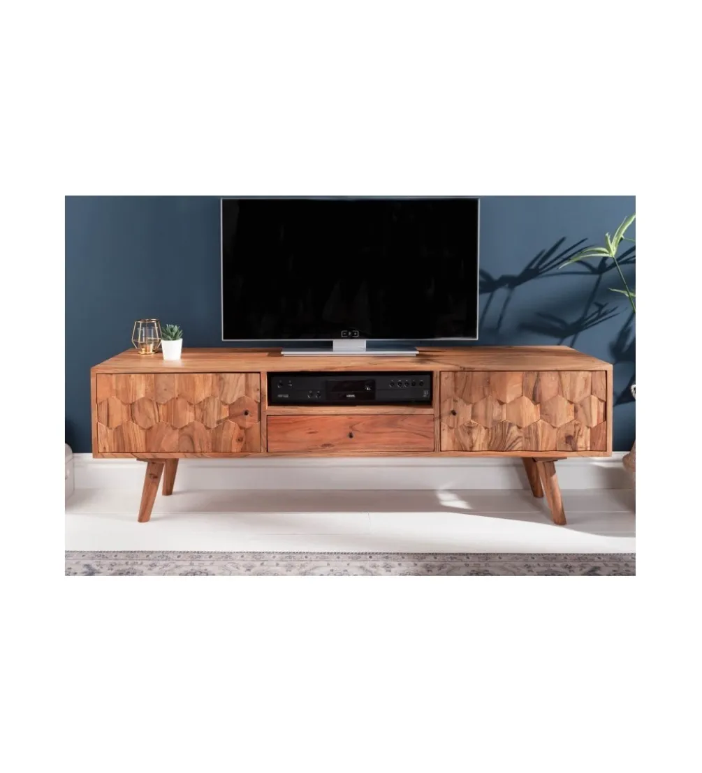 Stolik pod TV Komodo Mystic Living 140 cm drewno akacja