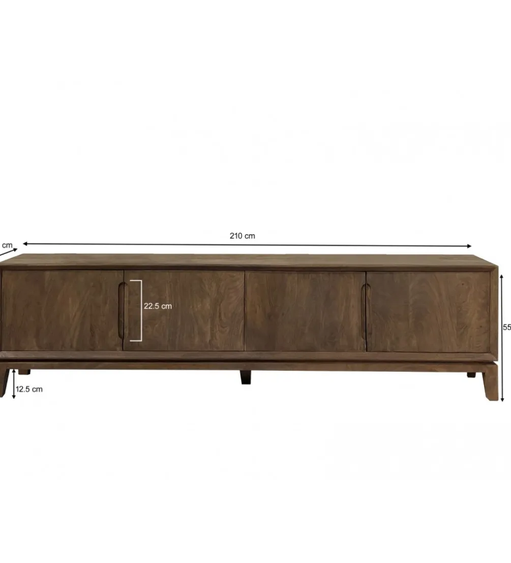 Stolik pod TV KORTE 210 cm drewno mango brąz