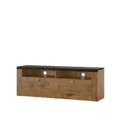 Stolik pod TV LARONA 140 cm o wybarwieniu dąb lefkas z kolorem touchwood
