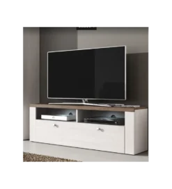 Stolik pod TV LARONA 140 cm o wybarwieniu Sonoma Trufel z kolorem Sibiu Larche