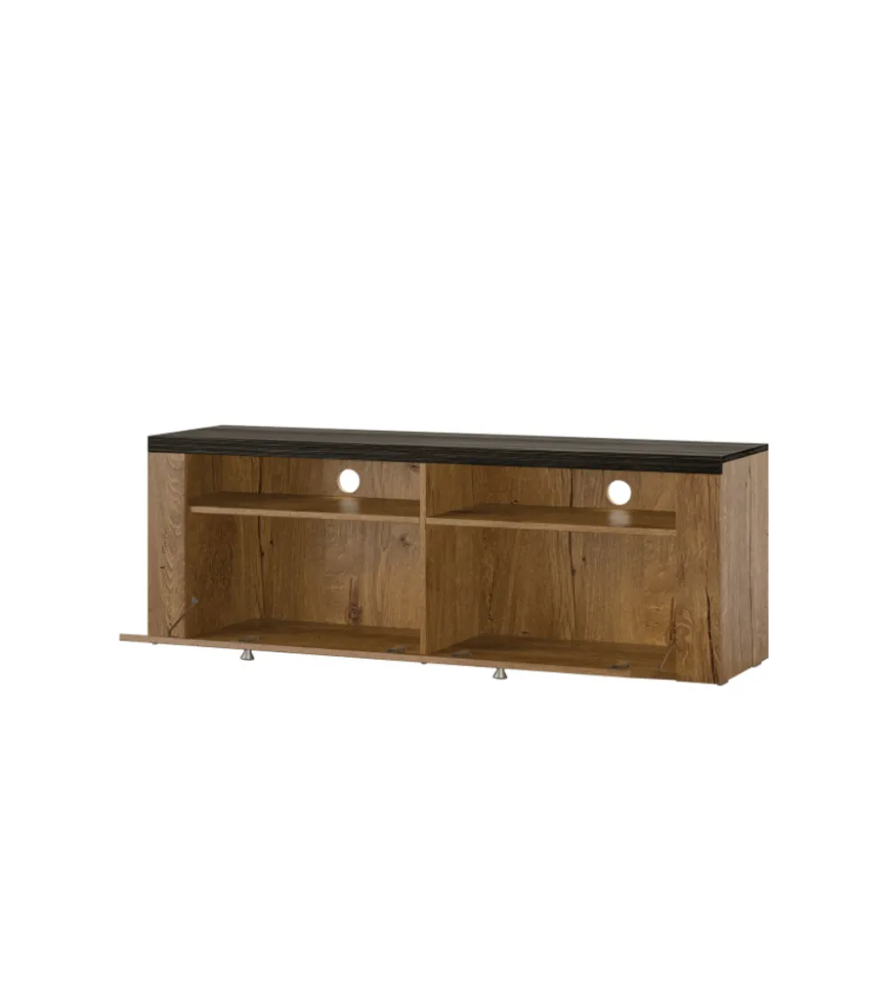Stolik pod TV LARONA 140 Cm O Wybarwieniu Satin Nussbaum z kolorem Touchwood