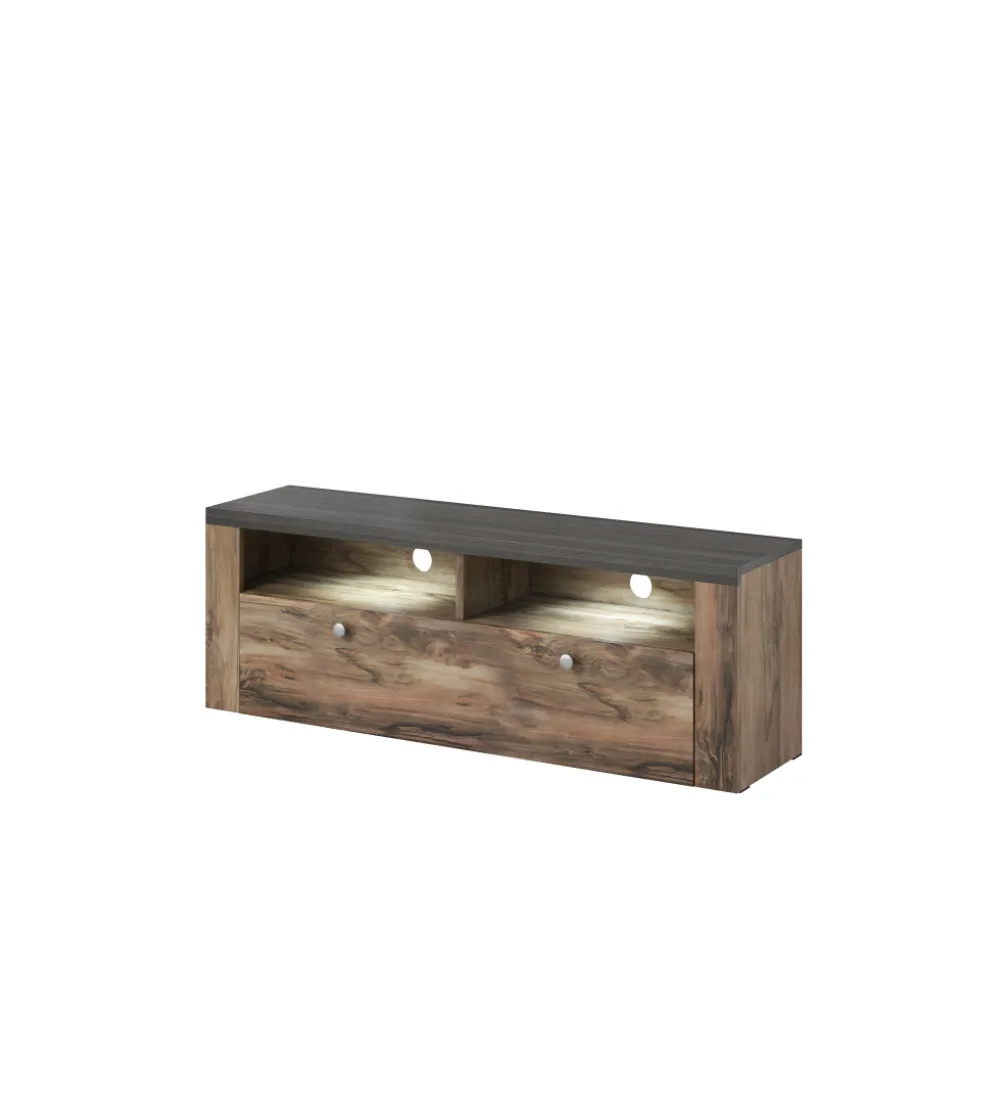 Stolik pod TV LARONA 140 Cm O Wybarwieniu Satin Nussbaum z kolorem Touchwood