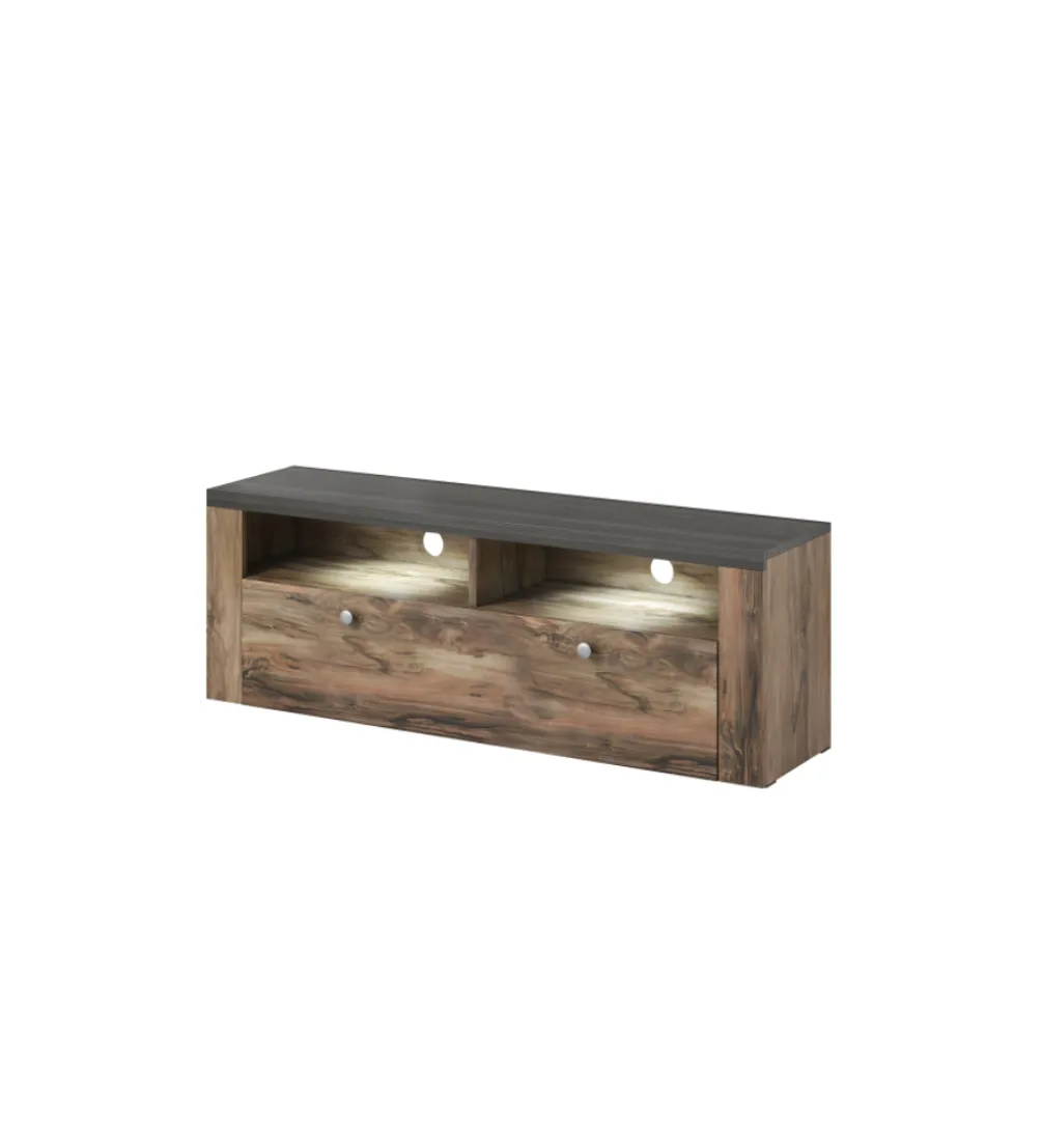 Stolik pod TV LARONA 140 Cm O Wybarwieniu Satin Nussbaum z kolorem Touchwood