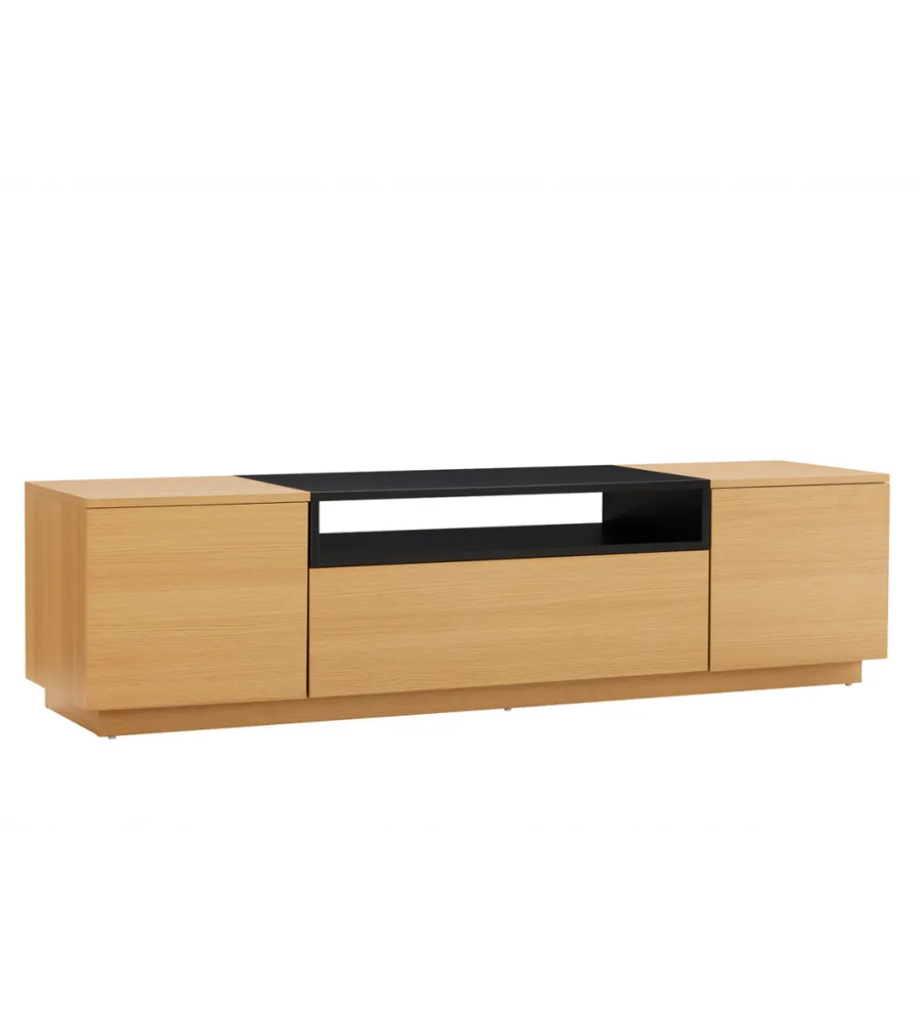 Stolik pod TV LOFT 160 cm naturalna czarna