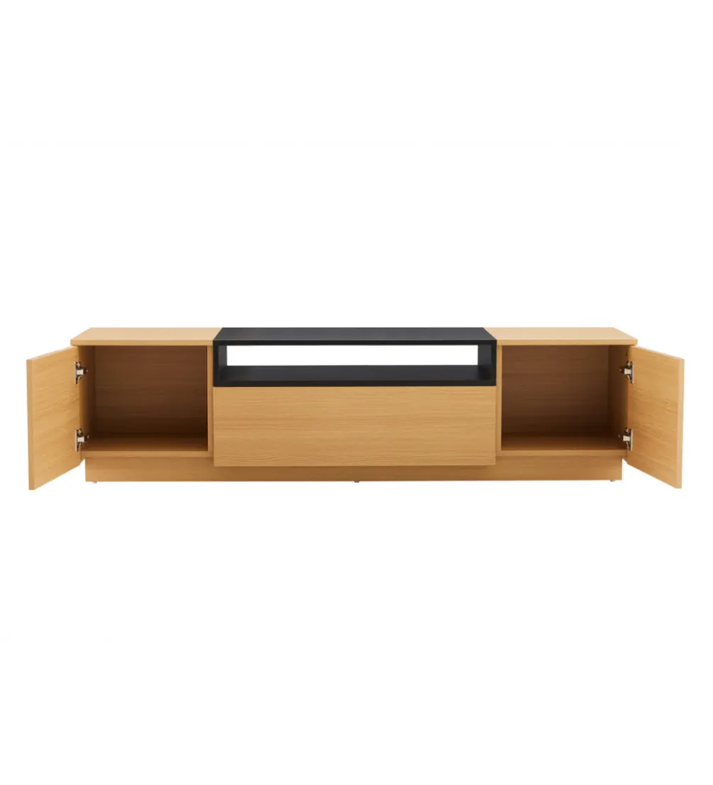 Stolik pod TV LOFT 160 cm naturalna czarna