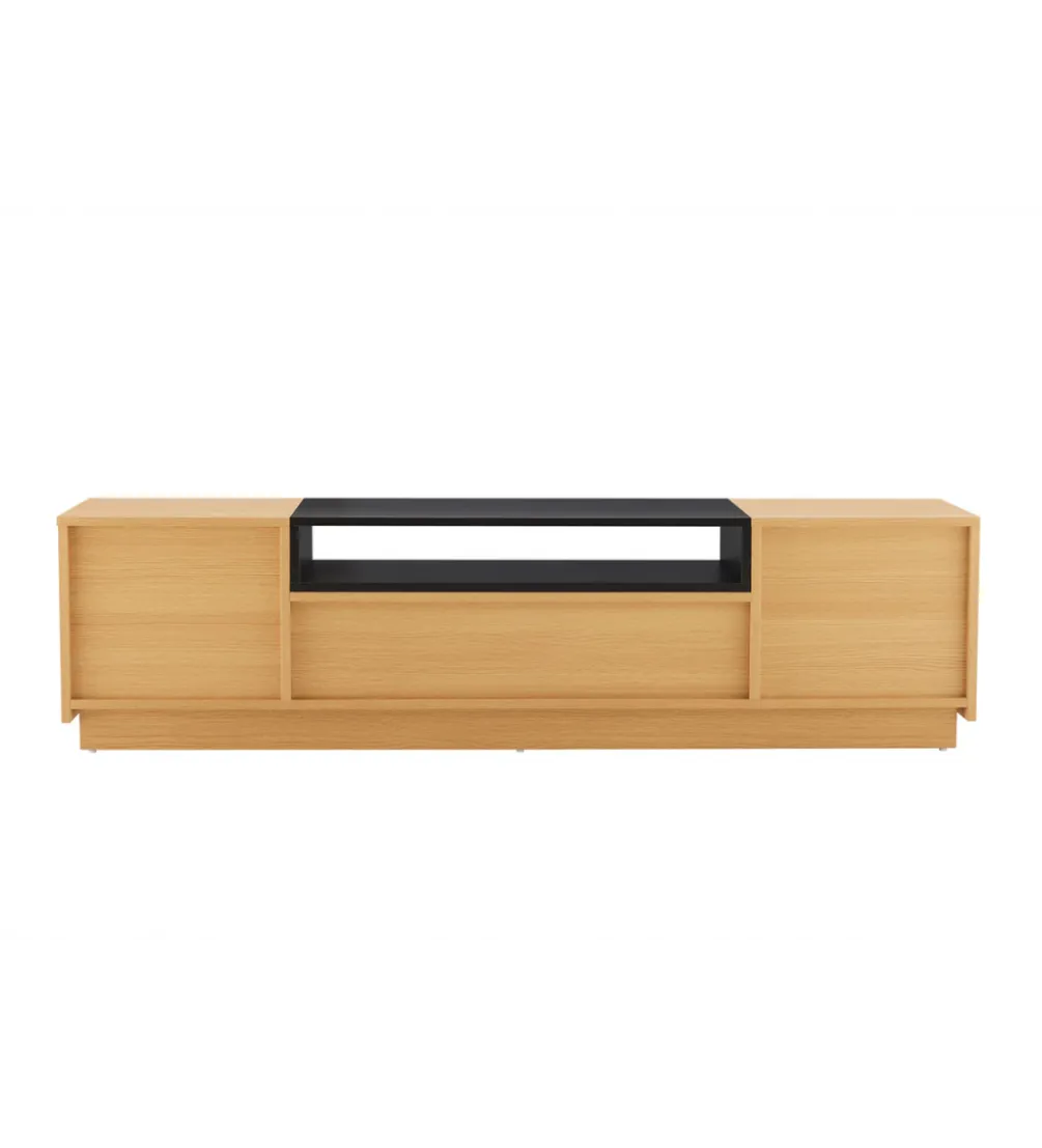 Stolik pod TV LOFT 160 cm naturalna czarna