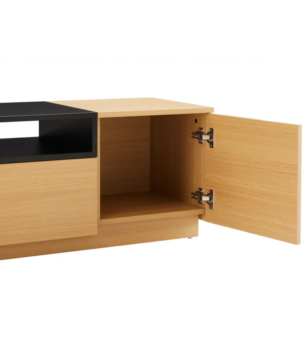 Stolik pod TV LOFT 160 cm naturalna czarna