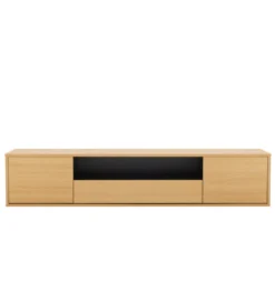 Stolik pod TV LOFT wiszący 150 cm naturalno czarna