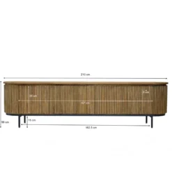 Stolik pod TV LUSAN 210 cm drewno teak