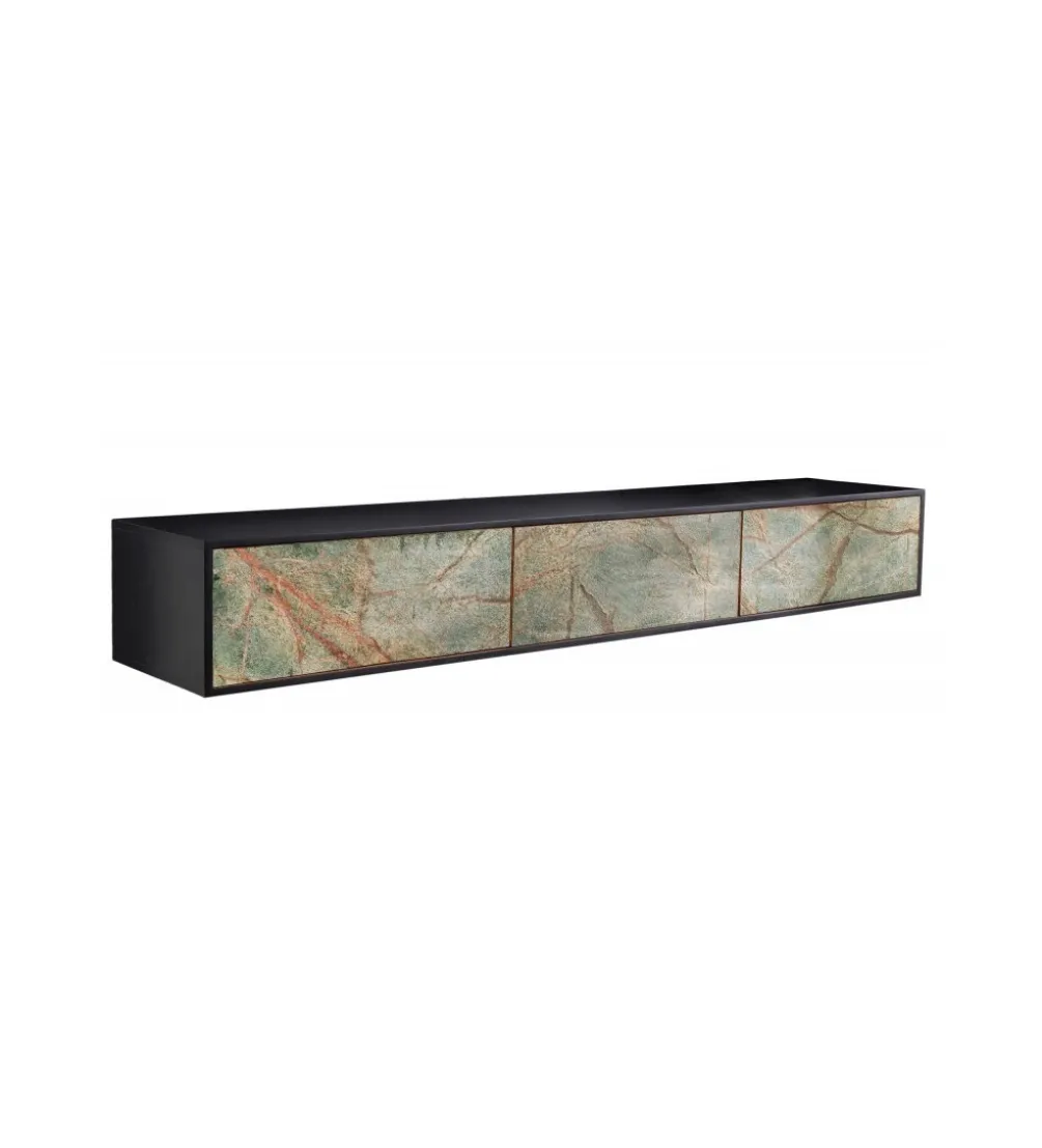 Stolik pod TV MONTANAS 200 cm drewno akacja czarny