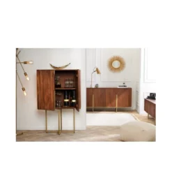 Stolik pod TV NAGOJA 160 cm drewno mango brąz