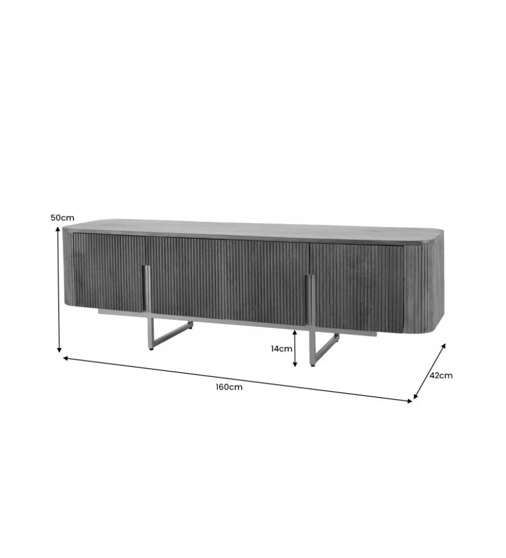 Stolik pod TV NAGOJA 160 cm drewno mango brąz
