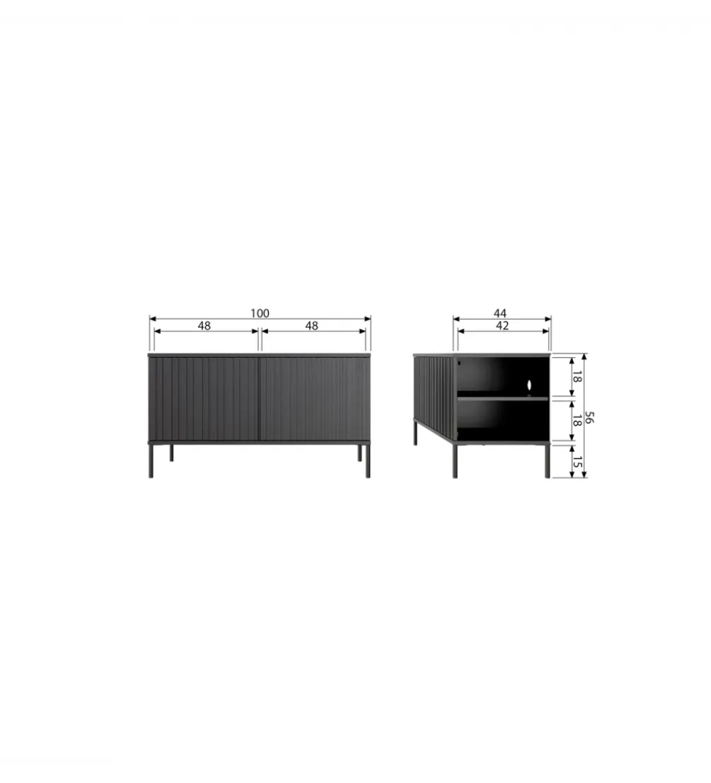 Stolik pod TV NEW GRAVURE 100 cm drewno sosny dust