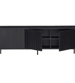Stolik pod TV NEW GRAVURE 150 cm drewno sosny czarny