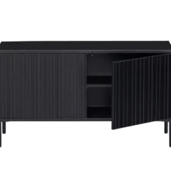Stolik pod TV NEW GRAVURE 100 cm drewno sosny czarny