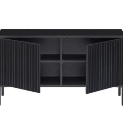 Stolik pod TV NEW GRAVURE 100 cm drewno sosny czarny
