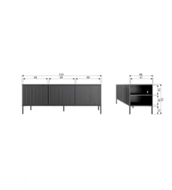 Stolik pod TV NEW GRAVURE 150 cm drewno jesion