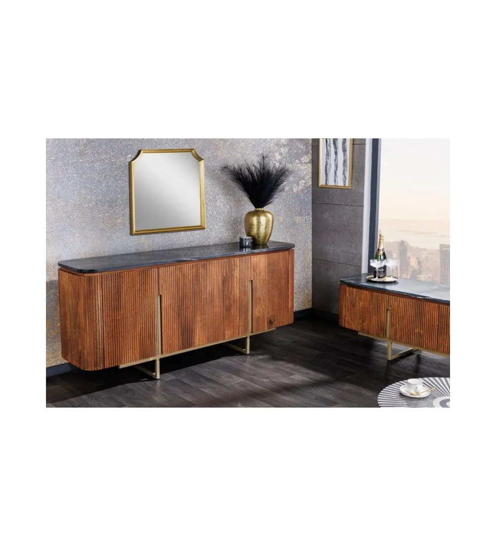 Stolik pod TV NIGATA 160 cm drewno mango brąz