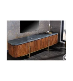 Stolik pod TV NIGATA 160 cm drewno mango brąz