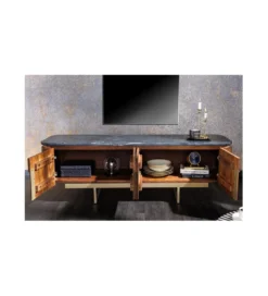 Stolik pod TV NIGATA 160 cm drewno mango brąz