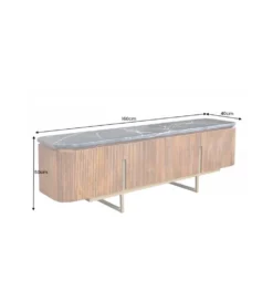 Stolik pod TV NIGATA 160 cm drewno mango brąz