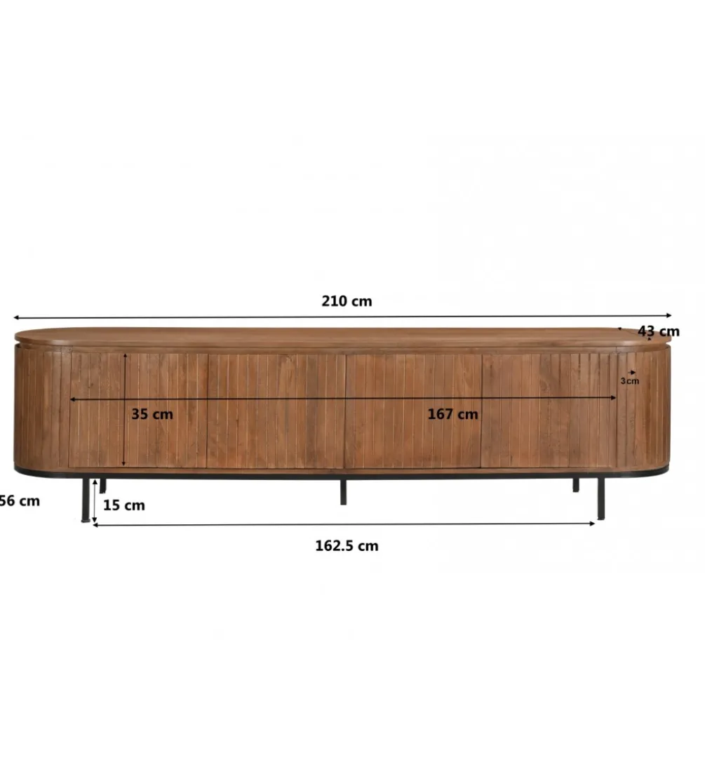 Stolik pod TV NOORK 210 cm drewno mango