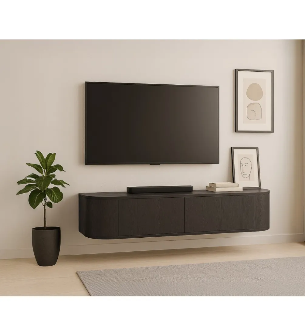 Stolik pod TV NOVERO ZWEVEND 140 cm czarny