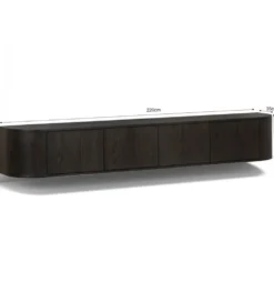 Stolik pod TV NOVERO ZWEVEND 220 cm czarny