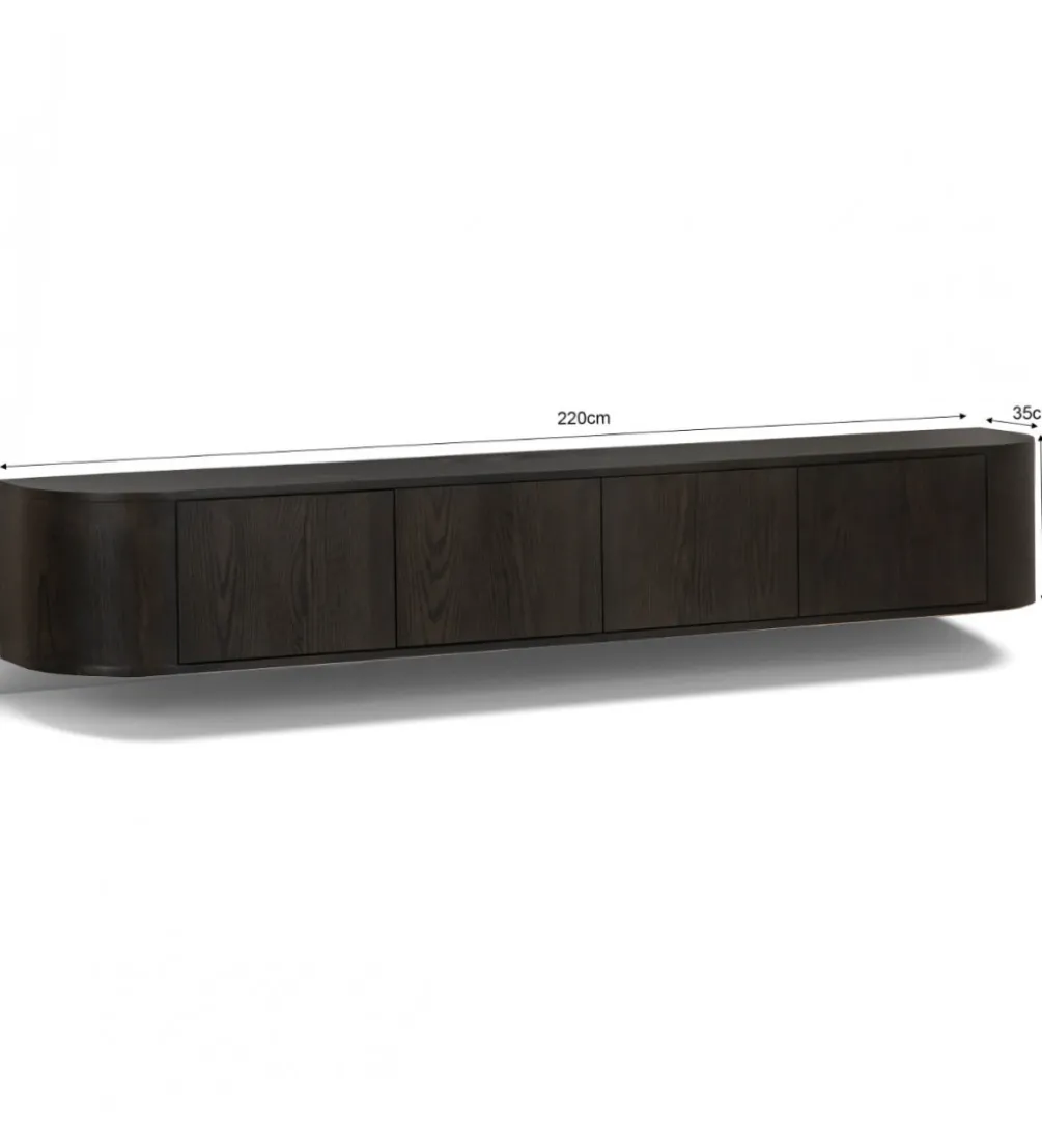 Stolik pod TV NOVERO ZWEVEND 220 cm czarny