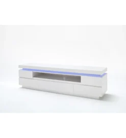 Stolik pod TV OCEAN 175 cm biały z oświetleniem